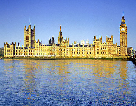 英格兰,伦敦,威斯敏斯特,议会大厦,大本钟,风景,泰晤士河