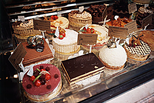 法国,巴黎,奶油蛋糕,展示,店,大幅,尺寸