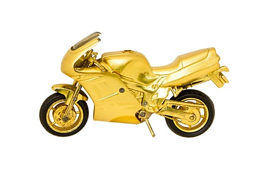 摩托车,金色,玩具,隔绝,白色背景