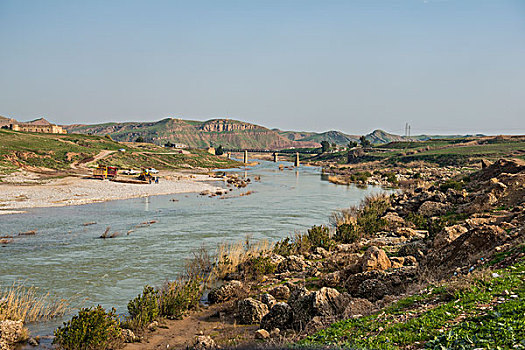 河,底格里斯河,伊拉克,库尔德斯坦,靠近,大幅,尺寸