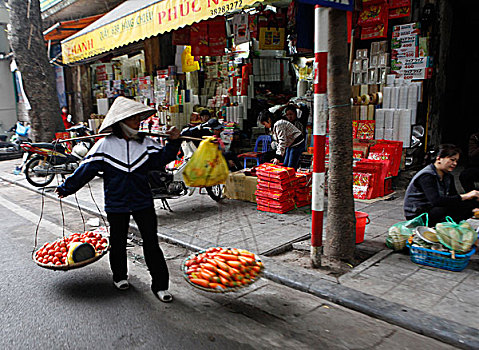 蔬菜,销售,市区,河内,越南