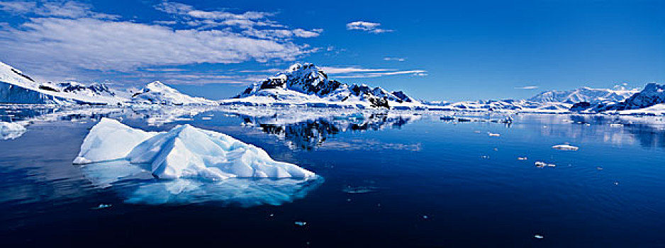 南极,天堂湾,顶峰,岛屿,反射,安静,水