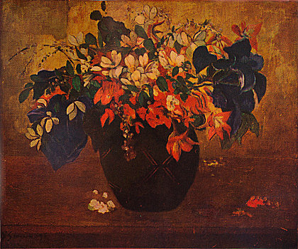 花瓶,花,1896年,艺术家