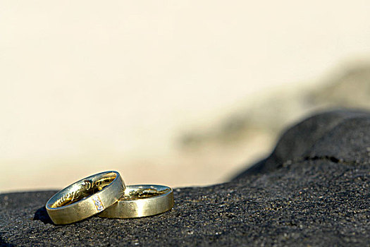 婚戒,黑色,石头,海滩,毛里求斯,非洲