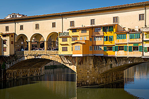 维奇奥桥,穿过,阿尔诺河,佛罗伦萨,托斯卡纳,意大利
