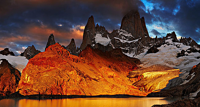 泻湖,攀升,日出,巴塔哥尼亚,阿根廷