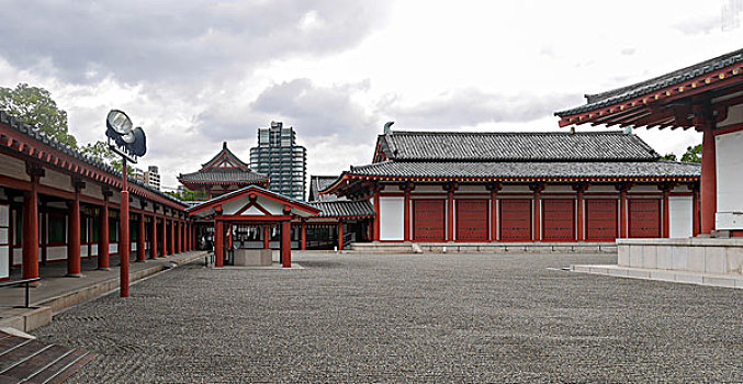 四天王寺,寺庙,阴天,日本