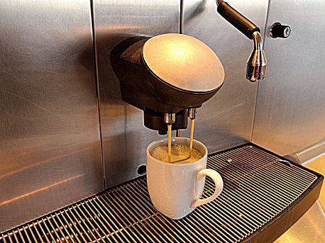 自动,咖啡,机器,填充,杯子