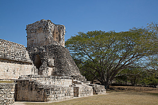 涂绘,庙宇,玛雅,考古,遗址,风格,坎佩切,墨西哥