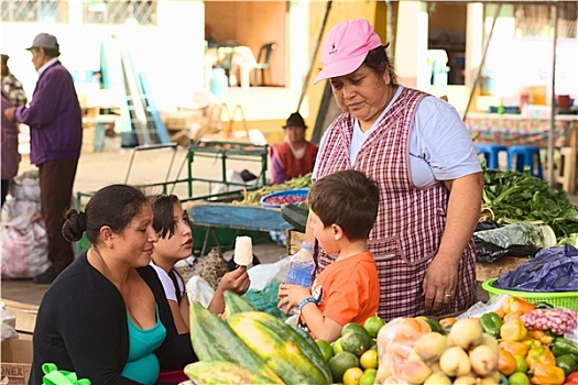 人,市场,厄瓜多尔