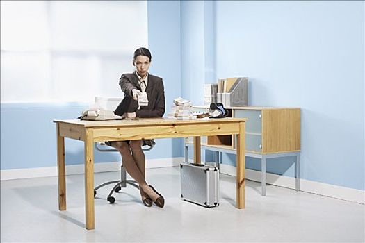 职业女性,书桌