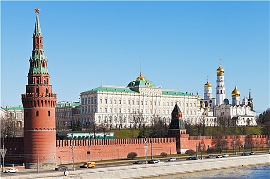 克里姆林宫,墙,塔,宫殿,大教堂,莫斯科