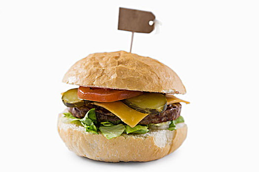 汉堡包,标签,白色背景