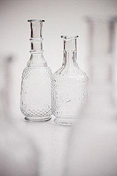 玻璃花瓶,玻璃瓶,正面,白色