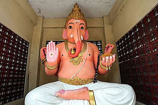 象神甘尼夏,雕塑,克利须那神,湿婆神,庙宇,仰光,缅甸,亚洲