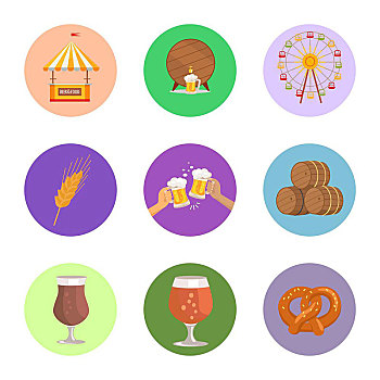 图像,食物,啤酒,矢量,插画,不同,背景,木桶,魅力,帐蓬,玻璃杯,酒