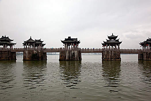 桥,连接,船,大陆,图案,码头,潮州,中国