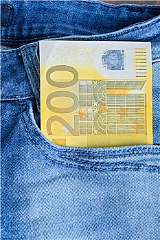200欧元,牛仔裤,口袋
