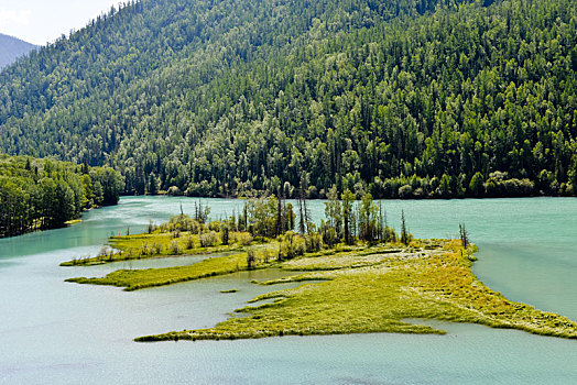 喀纳斯湖,新疆旅游,布尔津县,卧龙湾