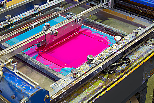 打印机,墨水,机器,粉色,绛红,彩色,印刷,工厂