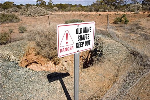 标识,老,矿,禁止入内,西澳大利亚,澳大利亚