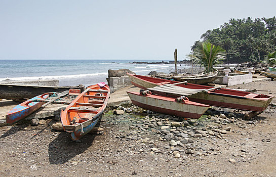 渔村,圣多美,非洲
