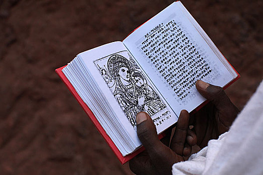埃塞俄比亚,拉里贝拉,信念,读,宗教经文,户外,教堂