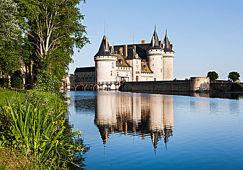 护城河,城堡,中心,区域,法国,欧洲