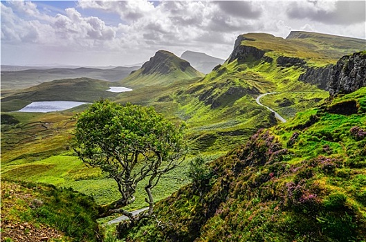 风景,山,斯凯岛,苏格兰高地