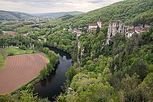 风景,河,艺术家,乡村,法国