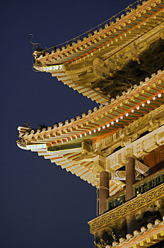 塔,风景,西安,中心,陕西,中国,传统,中式,建造,明代,相同,石头,木质,建筑,两个,地面