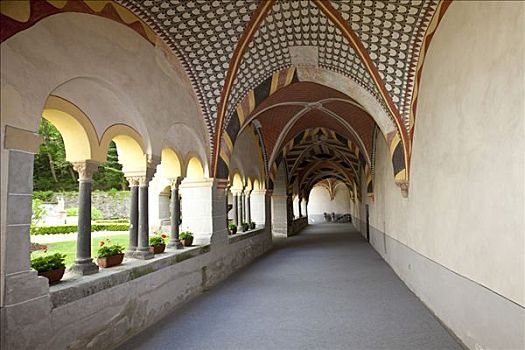 教堂,回廊,科布伦茨,莱茵兰普法尔茨州,德国,欧洲