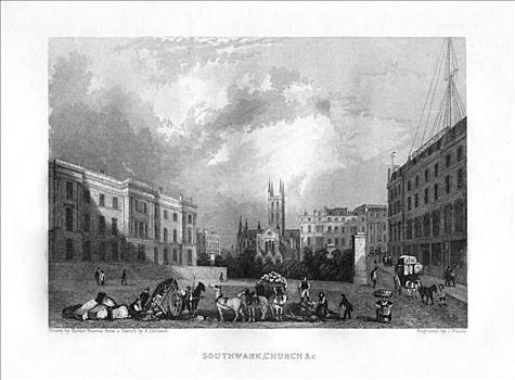 南华克,大教堂,伦敦,19世纪,艺术家,木头
