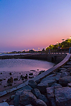 海口假日海滩夜景图片图片