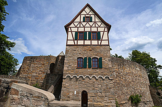 住宅,塔,高,中世纪,皇家,城堡,巴伐利亚,弗兰克尼亚,德国,欧洲
