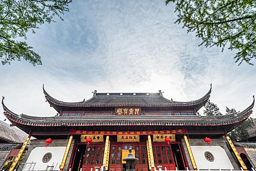 中国江苏南京栖霞寺的毗卢宝殿特写
