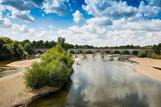 运河,桥,上方,卢瓦尔河,靠近,卢瓦尔河谷,中心,法国,欧洲