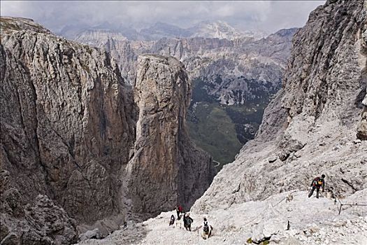 人,攀登,山丘,白云岩,意大利