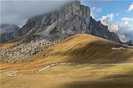 道路,白云岩,意大利阿尔卑斯山