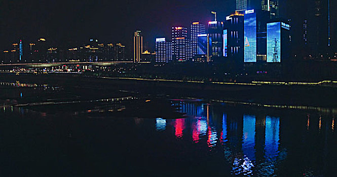 重庆洪崖洞夜景航拍