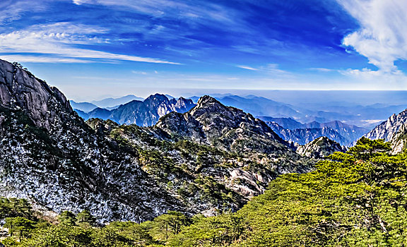 安徽省黄山市黄山风景区天海大峡谷自然景观