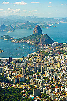 俯视,风景,城市,研钵体,山,巴西