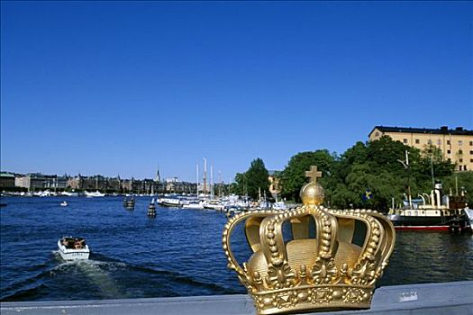 皇冠,桥,斯德哥尔摩,瑞典,斯堪的纳维亚