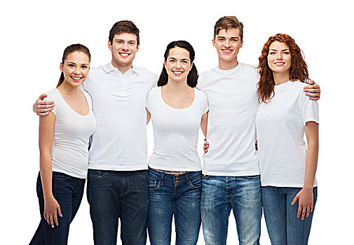 t恤,设计,人,概念,群体,微笑,青少年,白色,留白