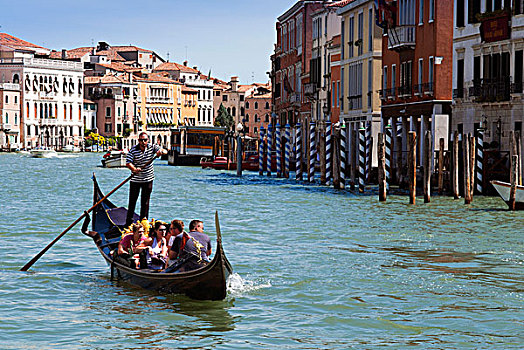 吊舱,小船,大运河,威尼斯,世界遗产,威尼托,意大利,欧洲