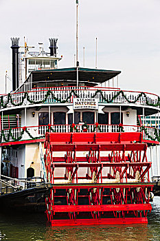 纳齐兹,桨轮船,码头,密西西比河,新奥尔良,路易斯安那,美国