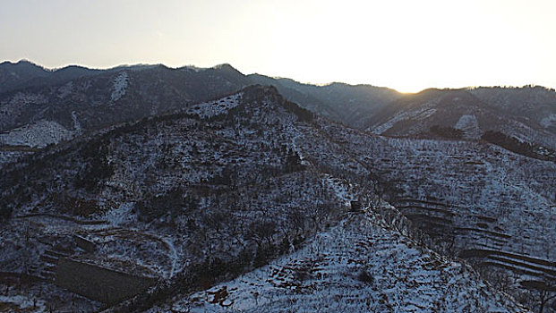 航拍济南南部山区九如山