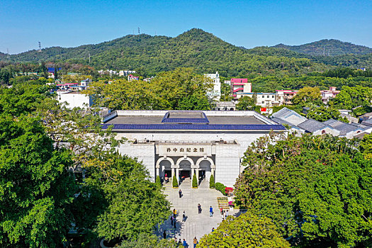 航拍廣東中山孫中山故里旅游區