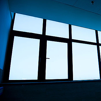 玻璃窗,现代建筑,蓝色色调