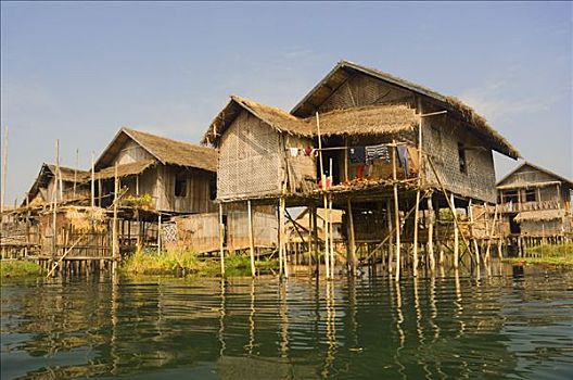 漂浮,乡村,茵莱湖,缅甸
